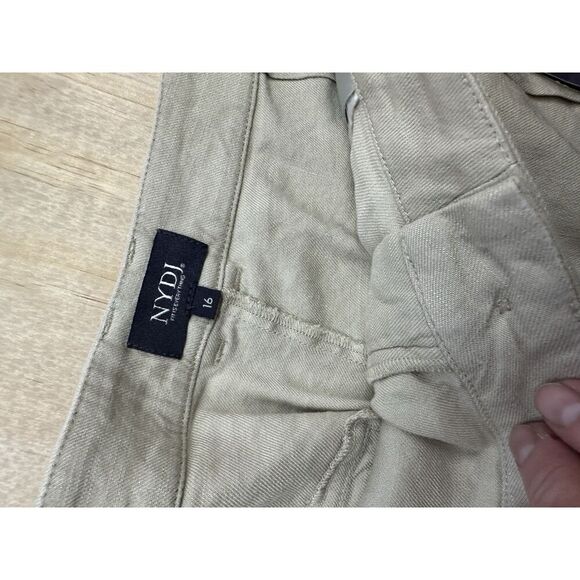 NYDJ Linen Blend Shorts 16 Womens Relaxed Short Feather Tan NWTs - Picture 2 of 6